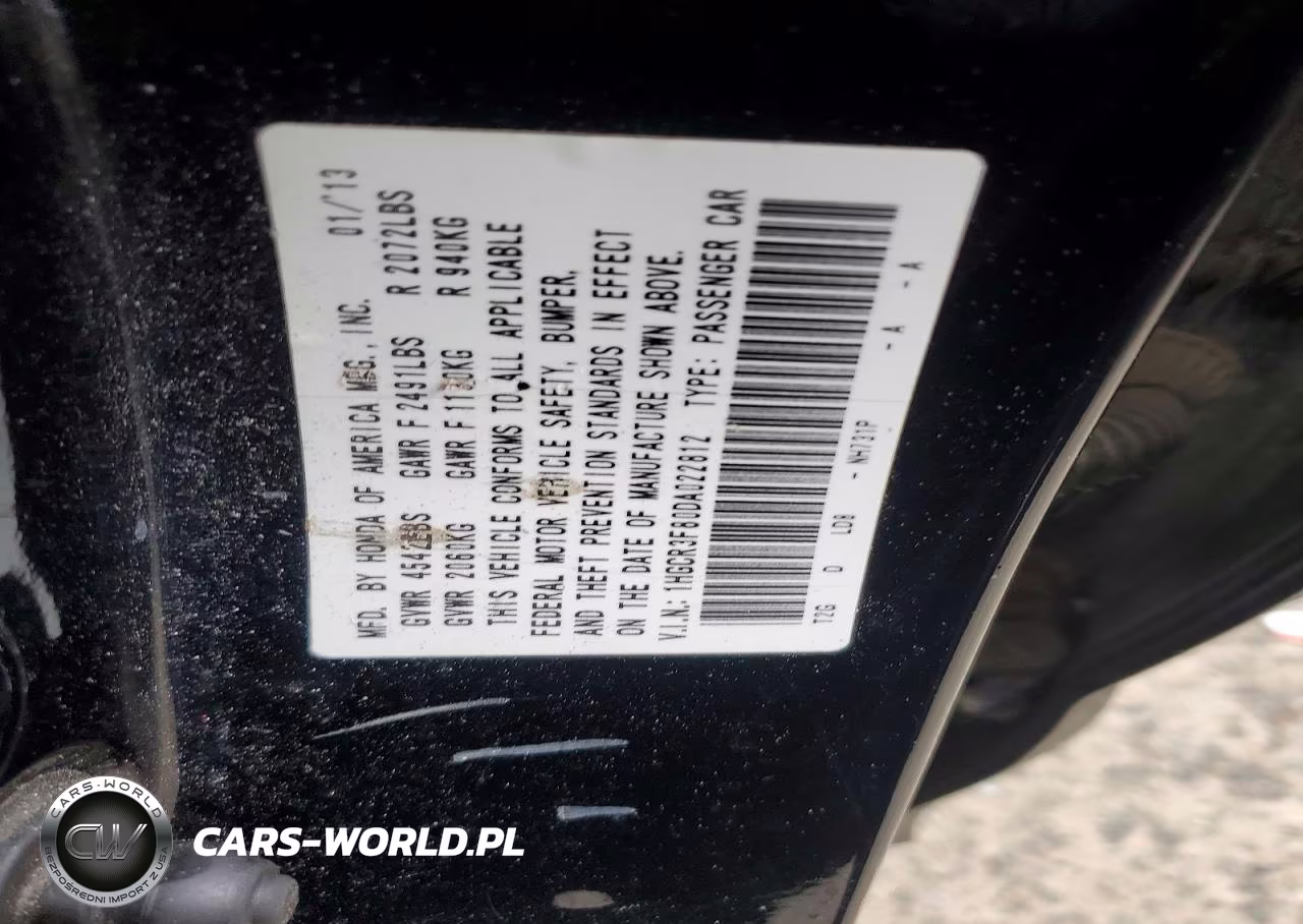 2013 Honda Accord Exl VIN:1HGCR3F80DA022812 - 13