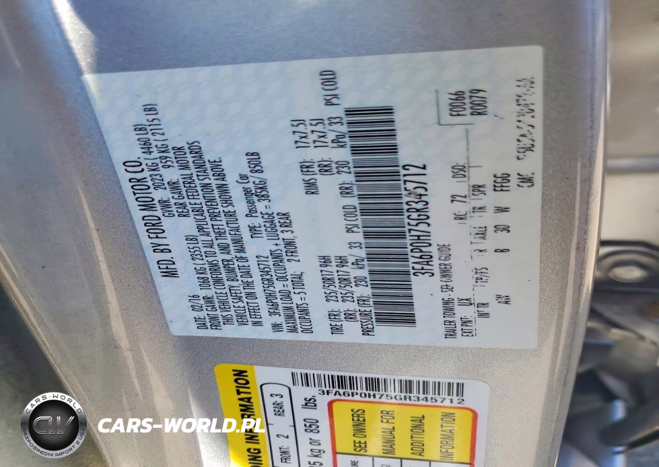 2016 Ford Fusion Se VIN:3FA6P0H75GR345712 - 12