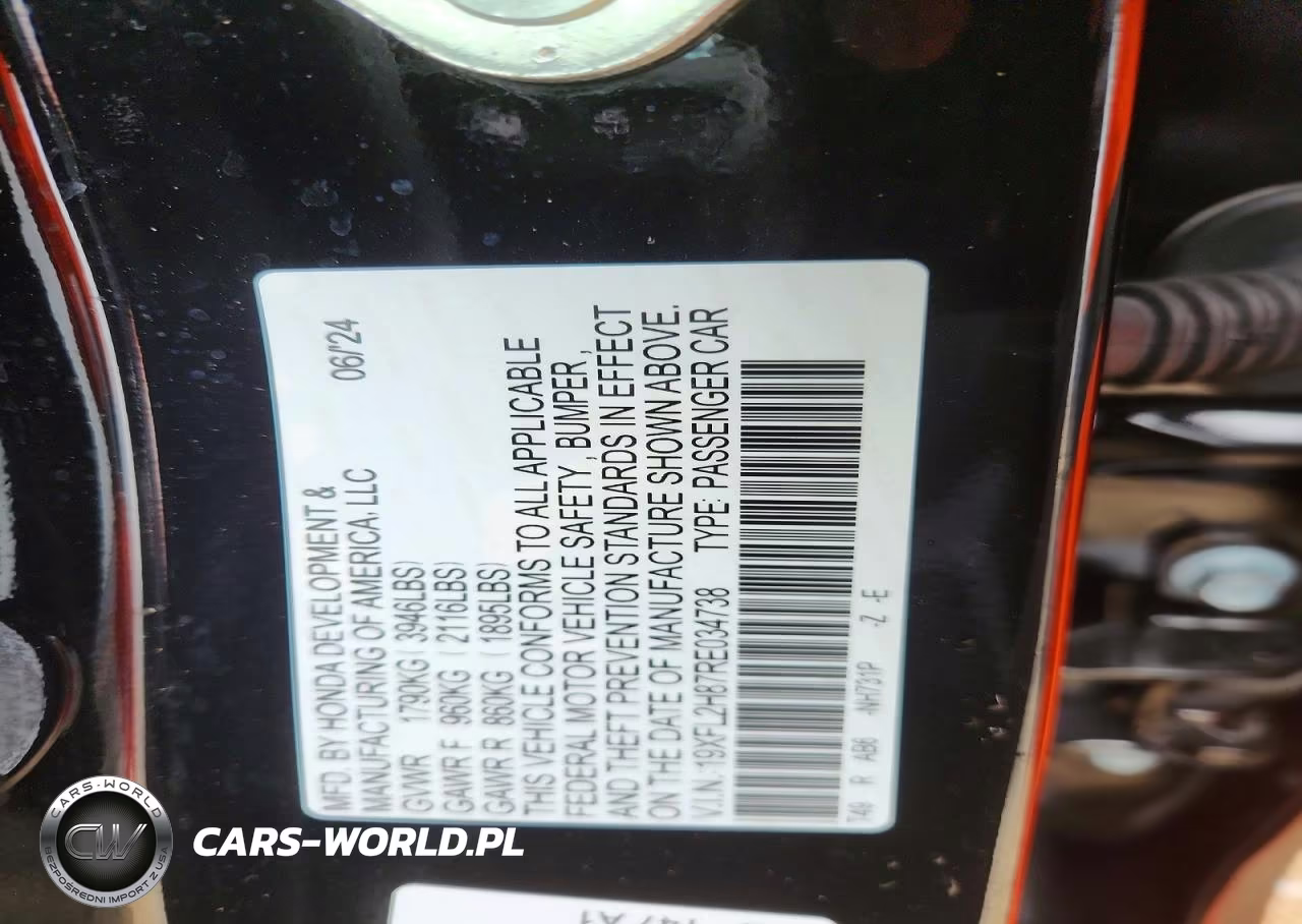 2024 Honda Civic Sport VIN:19XFL2H87RE034738 - 12