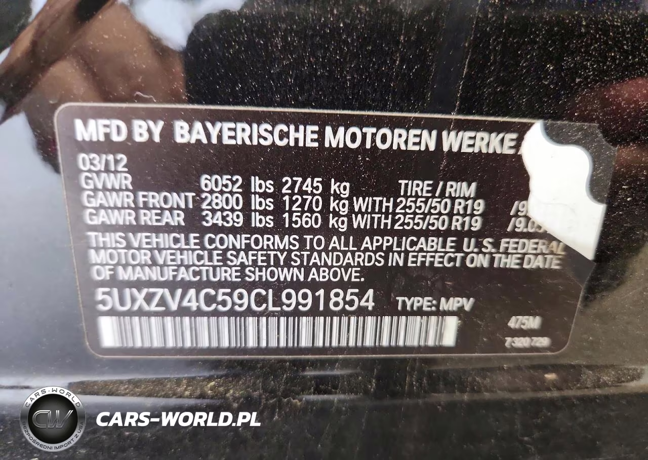 2012 BMW X5 xDrive35I VIN:5UXZV4C59CL991854 - 13