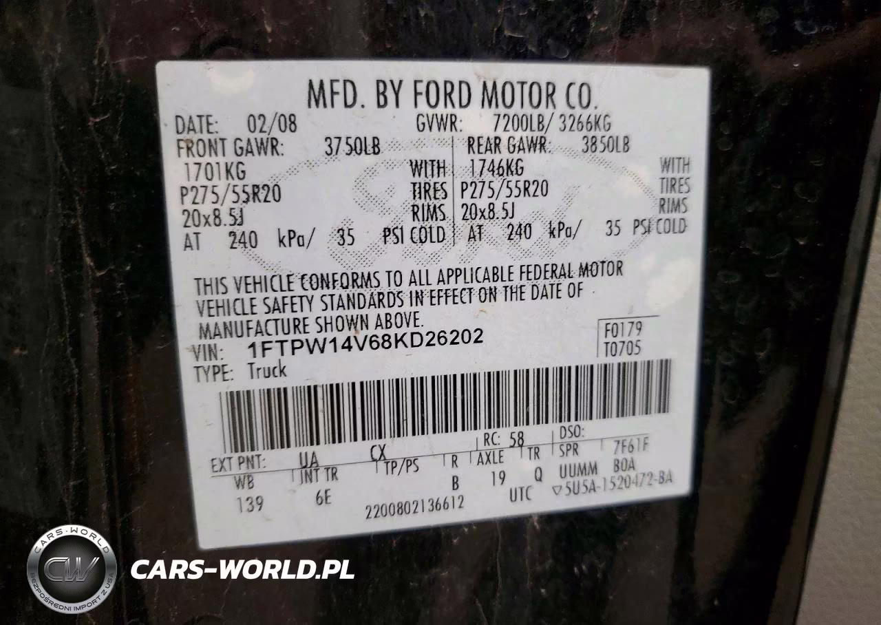 2008 Ford F150 Supercrew VIN:1FTPW14V68KD26202 - 12