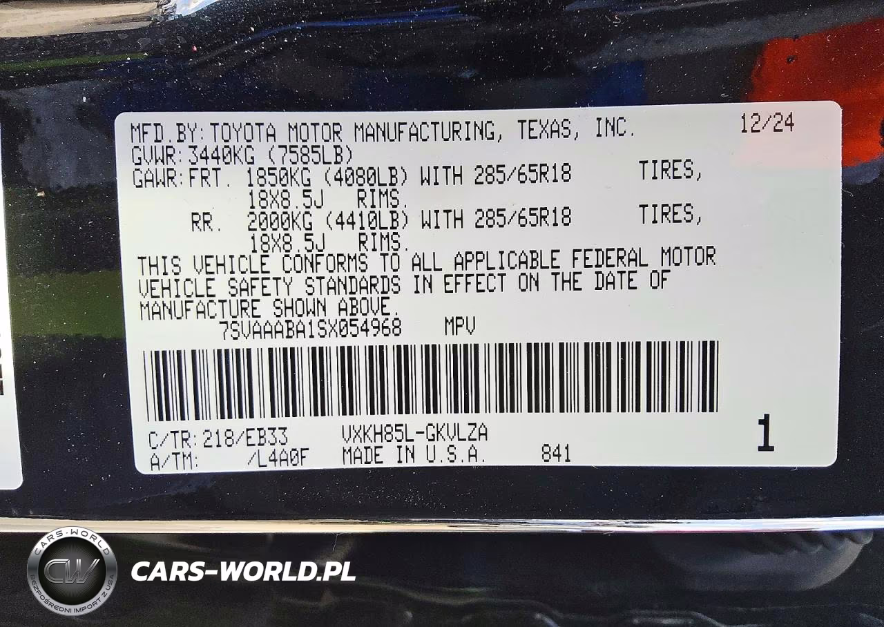 2025 Toyota Sequoia Trd Pro VIN:7SVAAABA1SX054968 - 13
