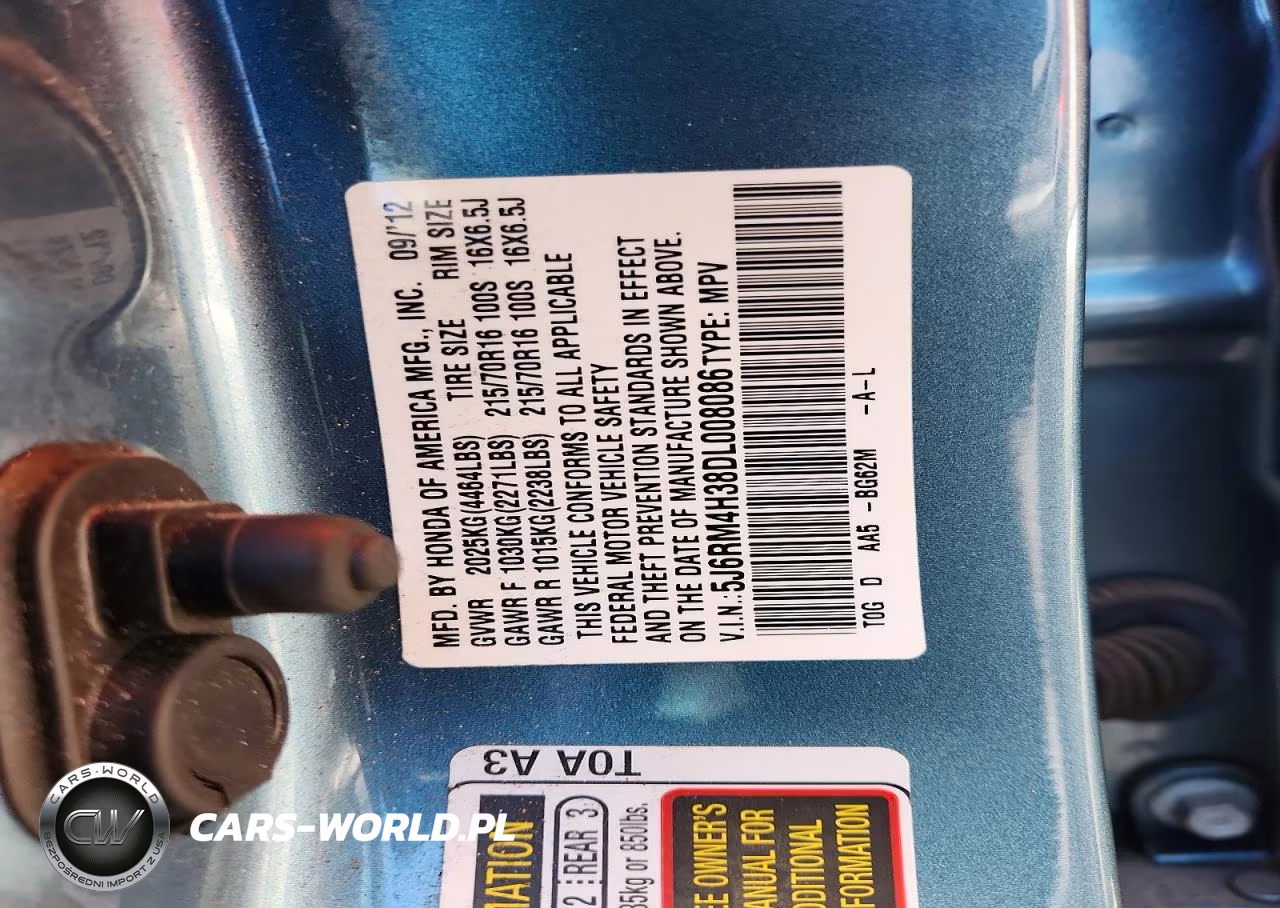 2013 Honda Cr-V Lx VIN:5J6RM4H38DL008086 - 12