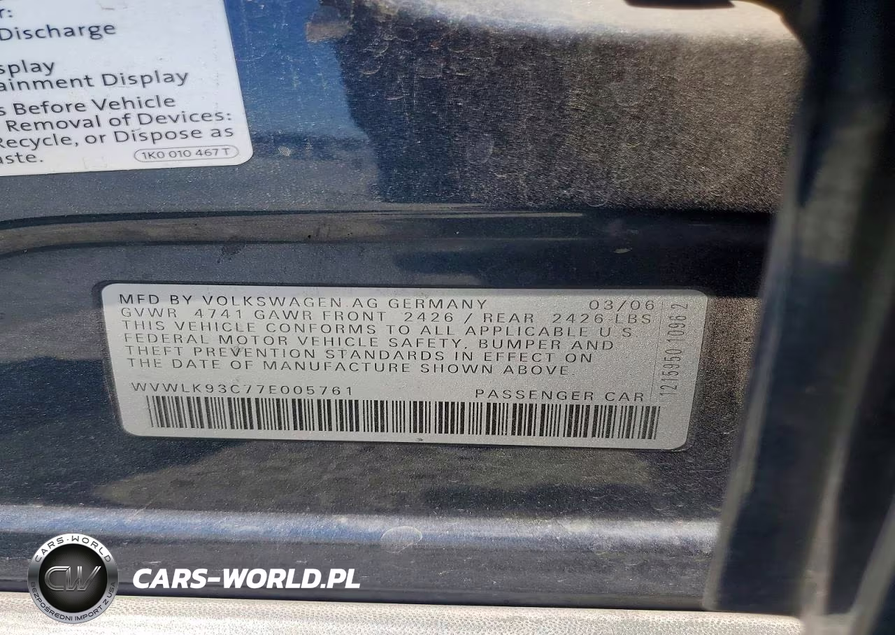 2007 Volkswagen Passat 2.0T Wagon Value VIN:WVWLK93C77E005761 - 12