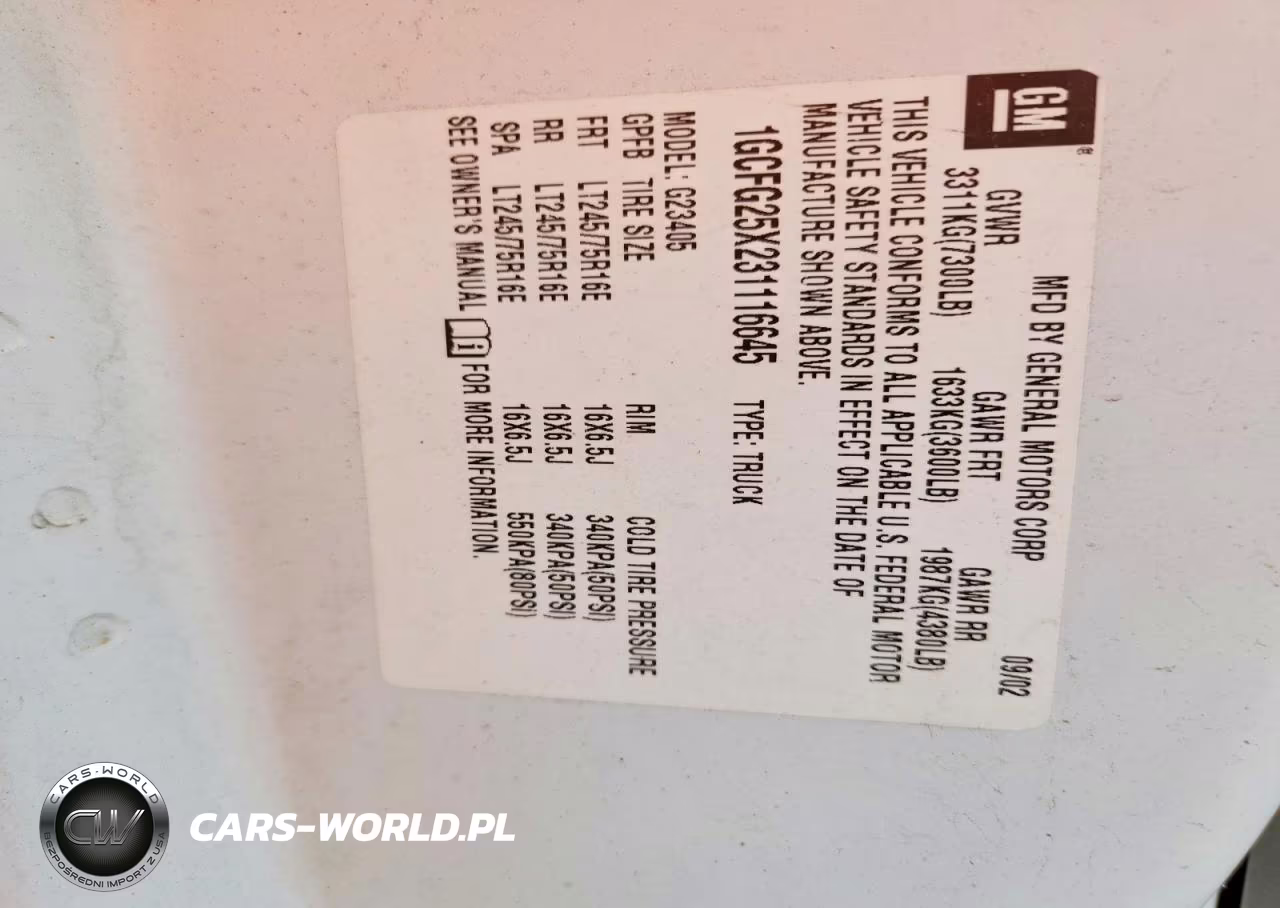 2003 Chevrolet Express G2 VIN:1GCFG25X231116645 - 14