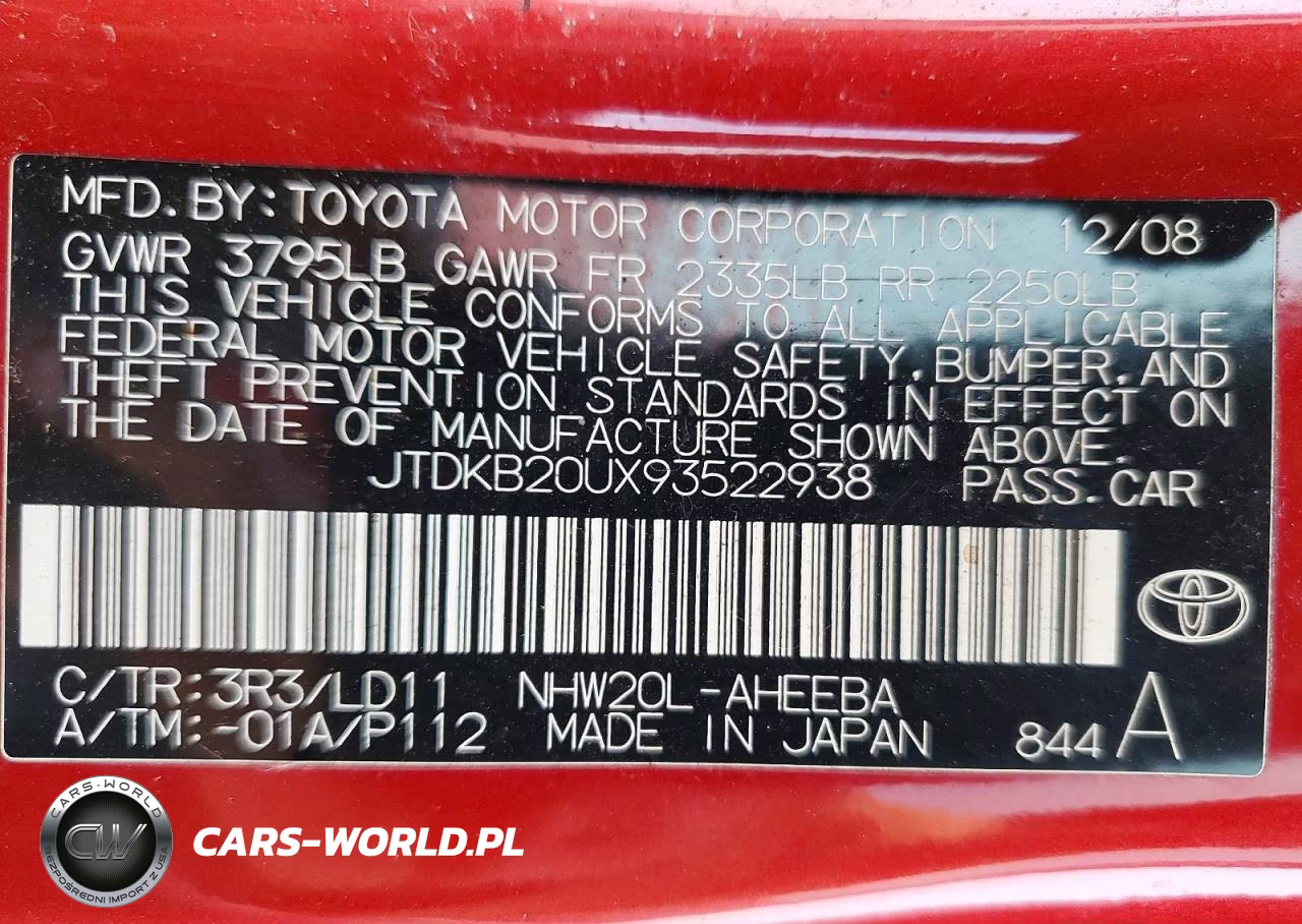 2009 Toyota Prius Base VIN:JTDKB20UX93522938 - 12