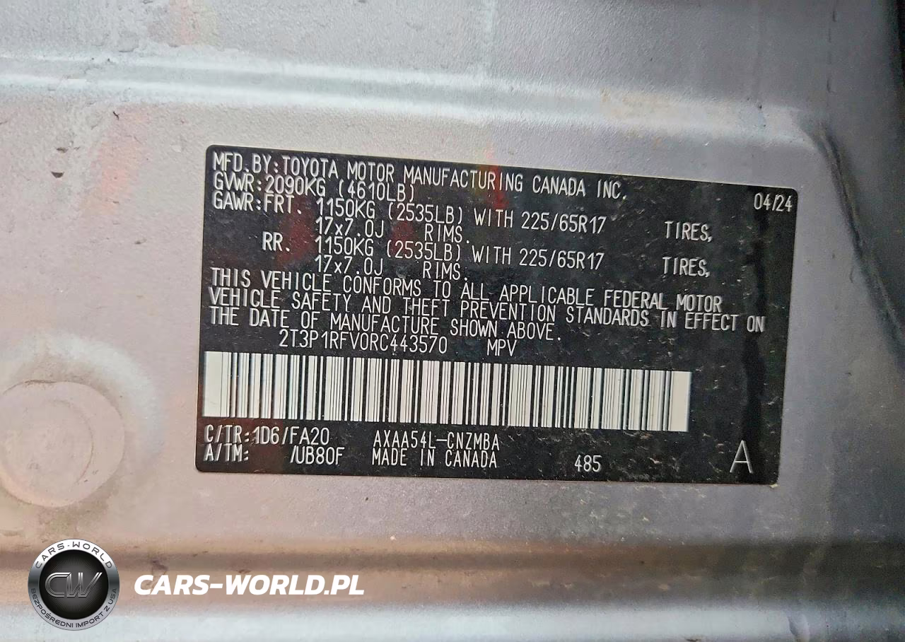 2024 Toyota Rav4 Xle VIN:2T3P1RFV0RC443570 - 14