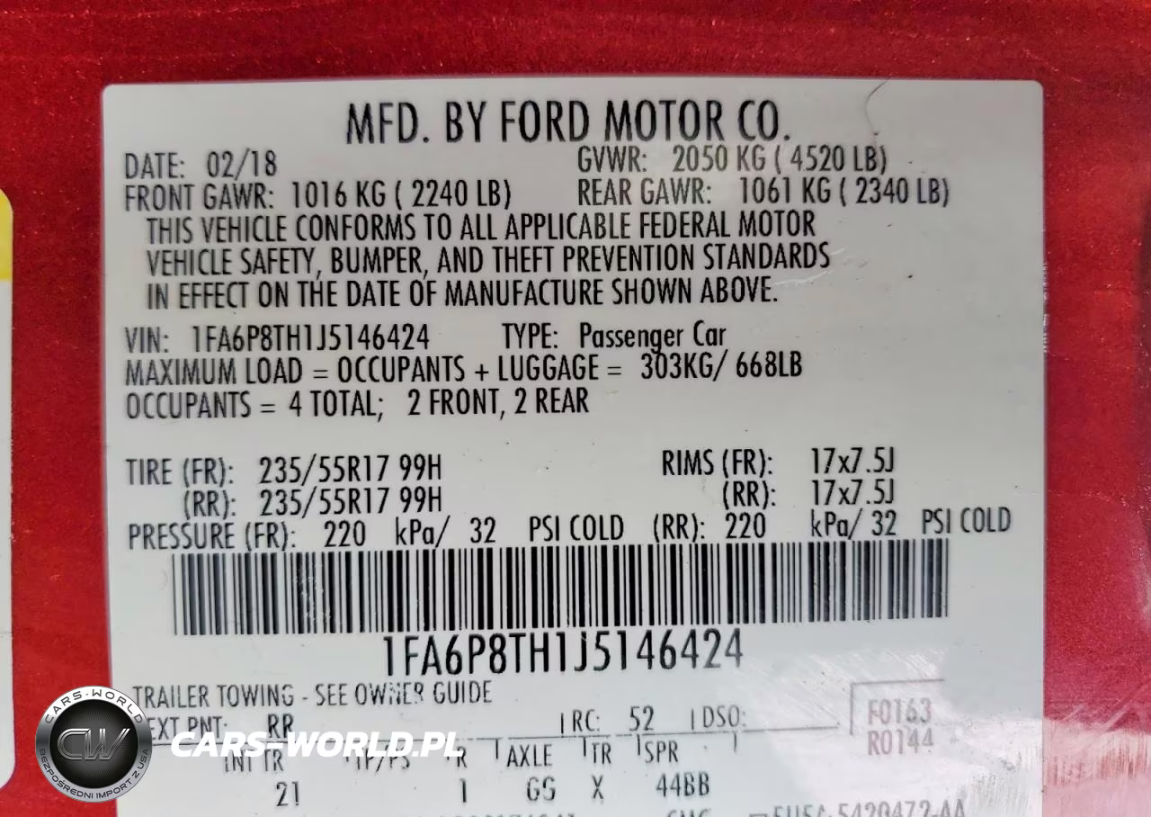 2018 Ford Mustang VIN:1FA6P8TH1J5146424 - 12