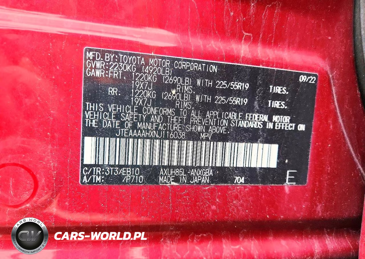 TOYOTA VENZA LE VIN:JTEAAAAHXNJ116038 - 13