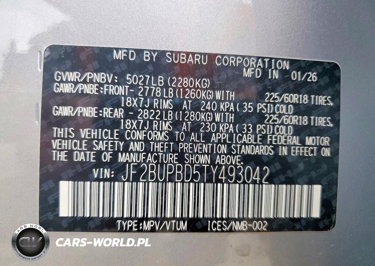 2026 Subaru Outback Premium VIN:JF2BUPBD5TY493042 - 14