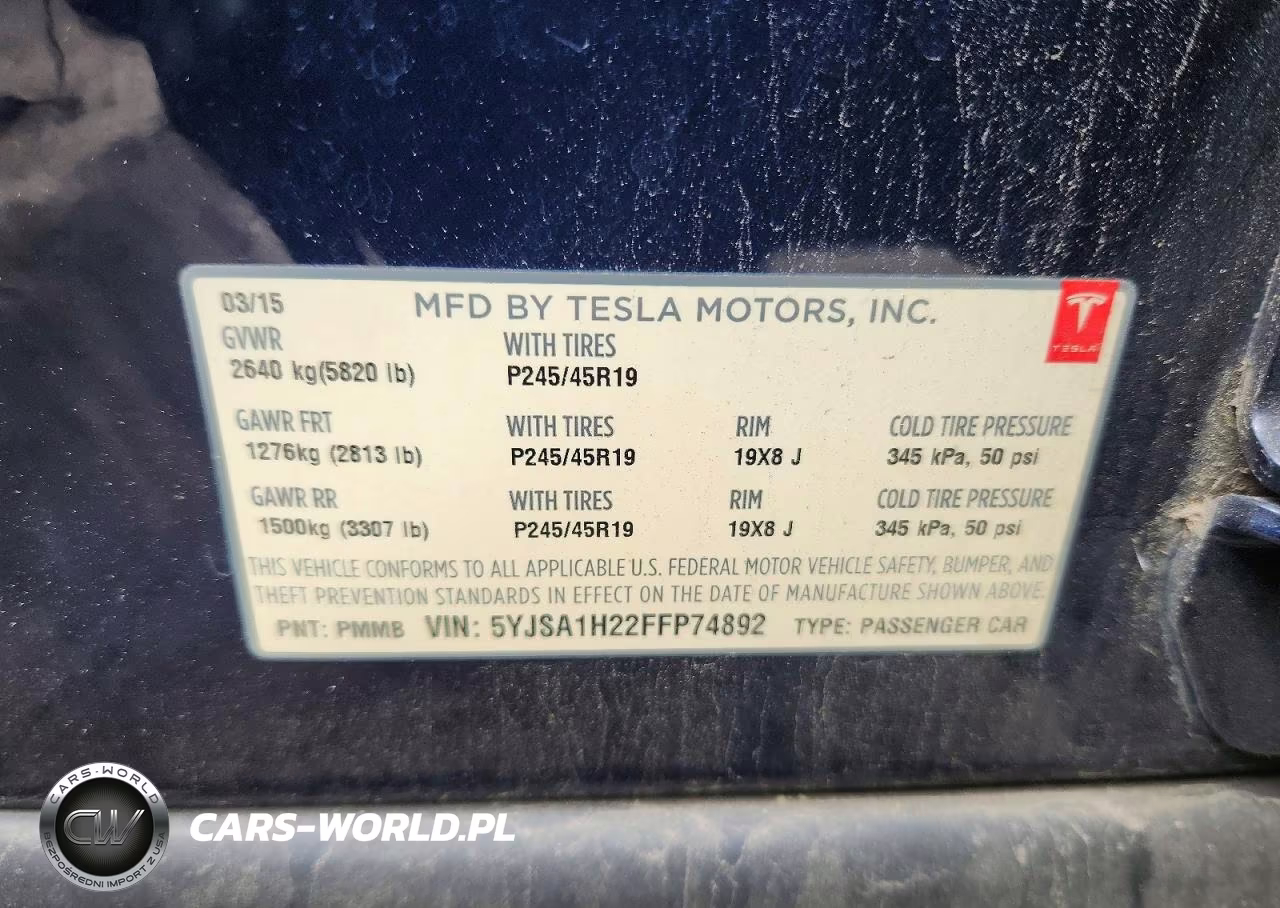 2015 Tesla Model S 85D VIN:5YJSA1H22FFP74892 - 12