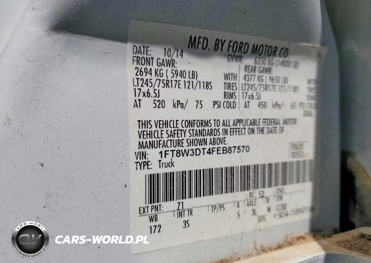 2015 Ford F350 Super Duty VIN:1FT8W3DT4FEB87570 - 13