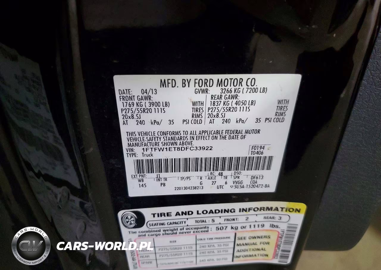 2013 Ford F150 VIN:1FTFW1ET8DFC33922 - 12