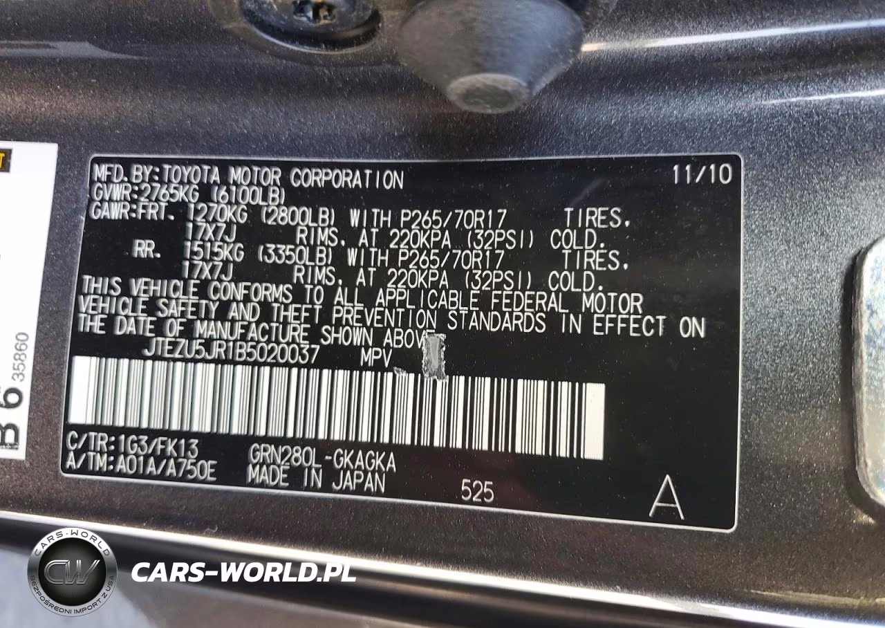 2011 Toyota 4Runner Sr5 VIN:JTEZU5JR1B5020037 - 13