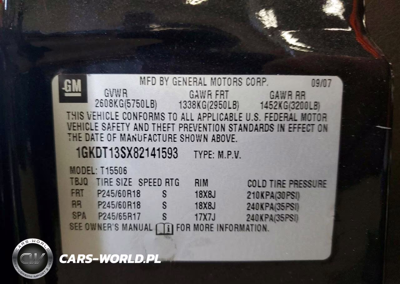 2008 GMC Envoy VIN:1GKDT13SX82141593 - 13