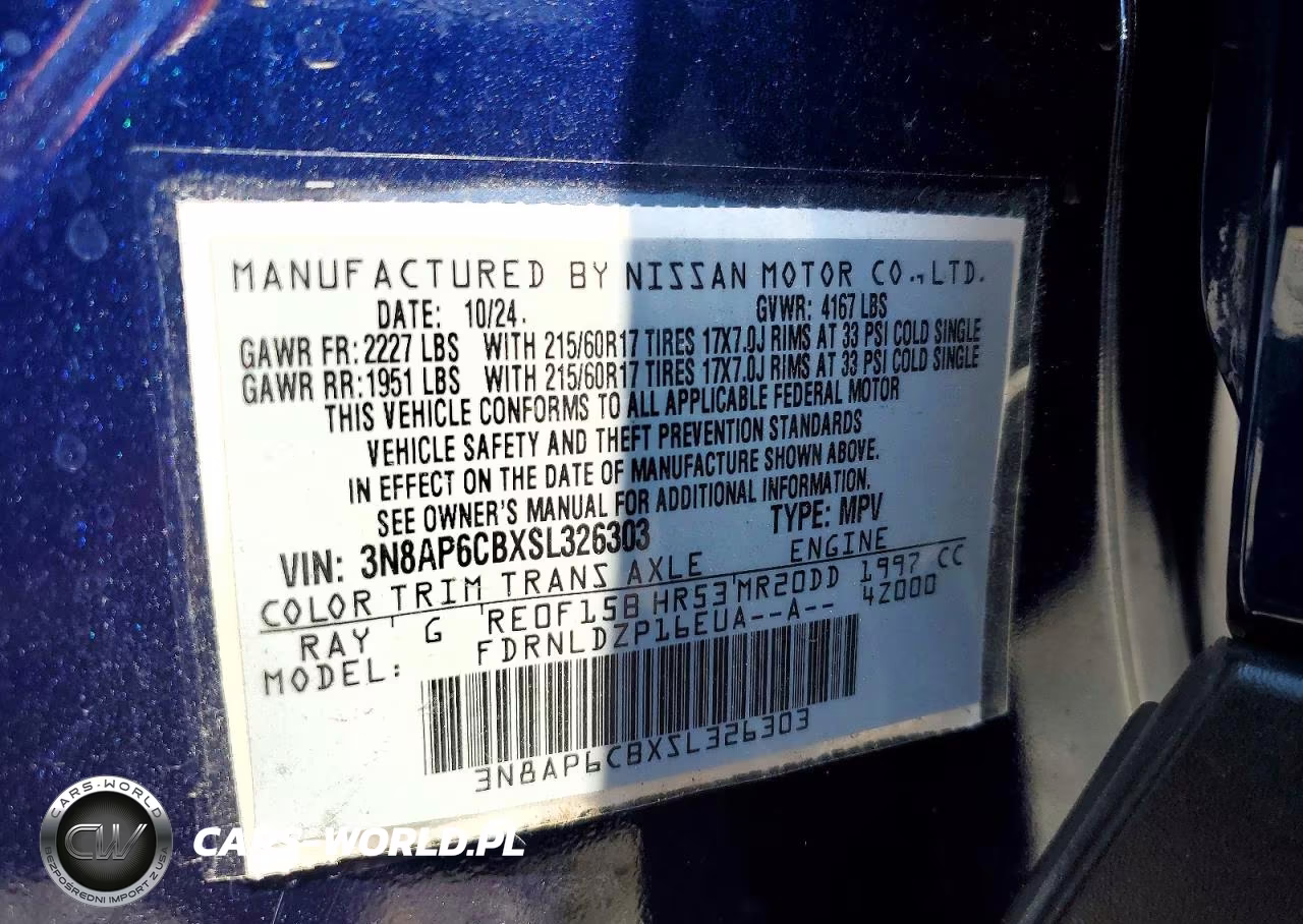 2025 Nissan Kicks Sv VIN:3N8AP6CBXSL326303 - 13