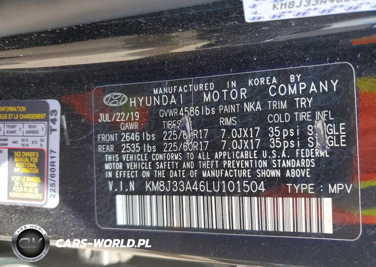 2020 Hyundai Tucson Value VIN:KM8J33A46LU101504 - 14