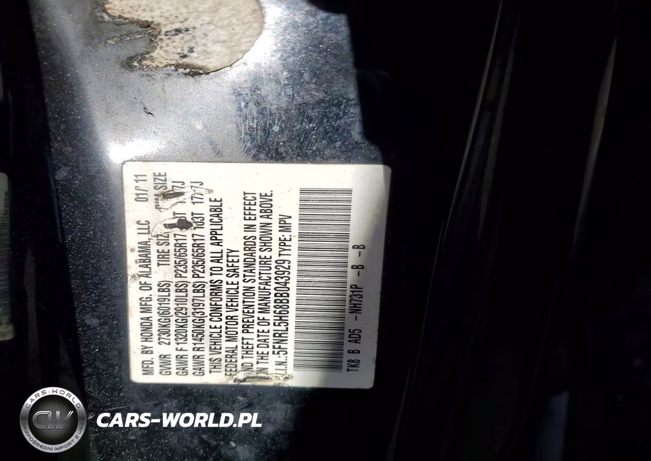 2011 Honda Odyssey Exl VIN:5FNRL5H68BB043929 - 13
