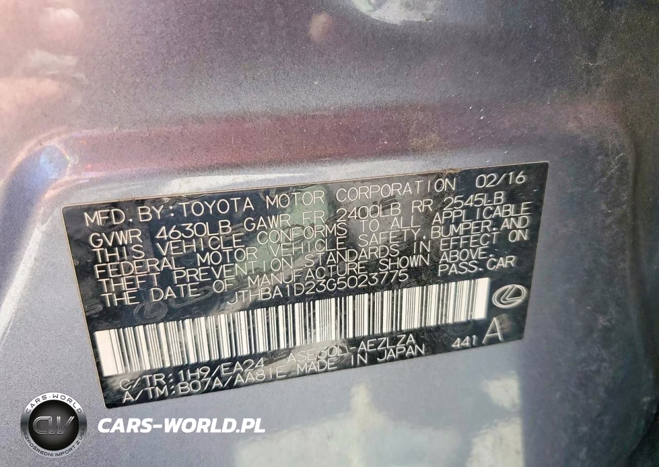 2016 Lexus Is 200T VIN:JTHBA1D23G5023775 - 12