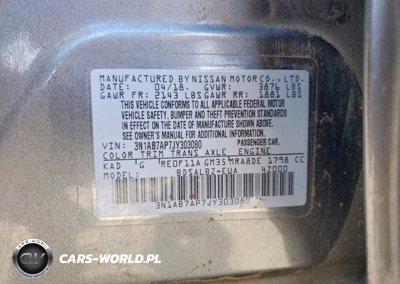 2018 Nissan Sentra S VIN:3N1AB7AP7JY303080 - 13