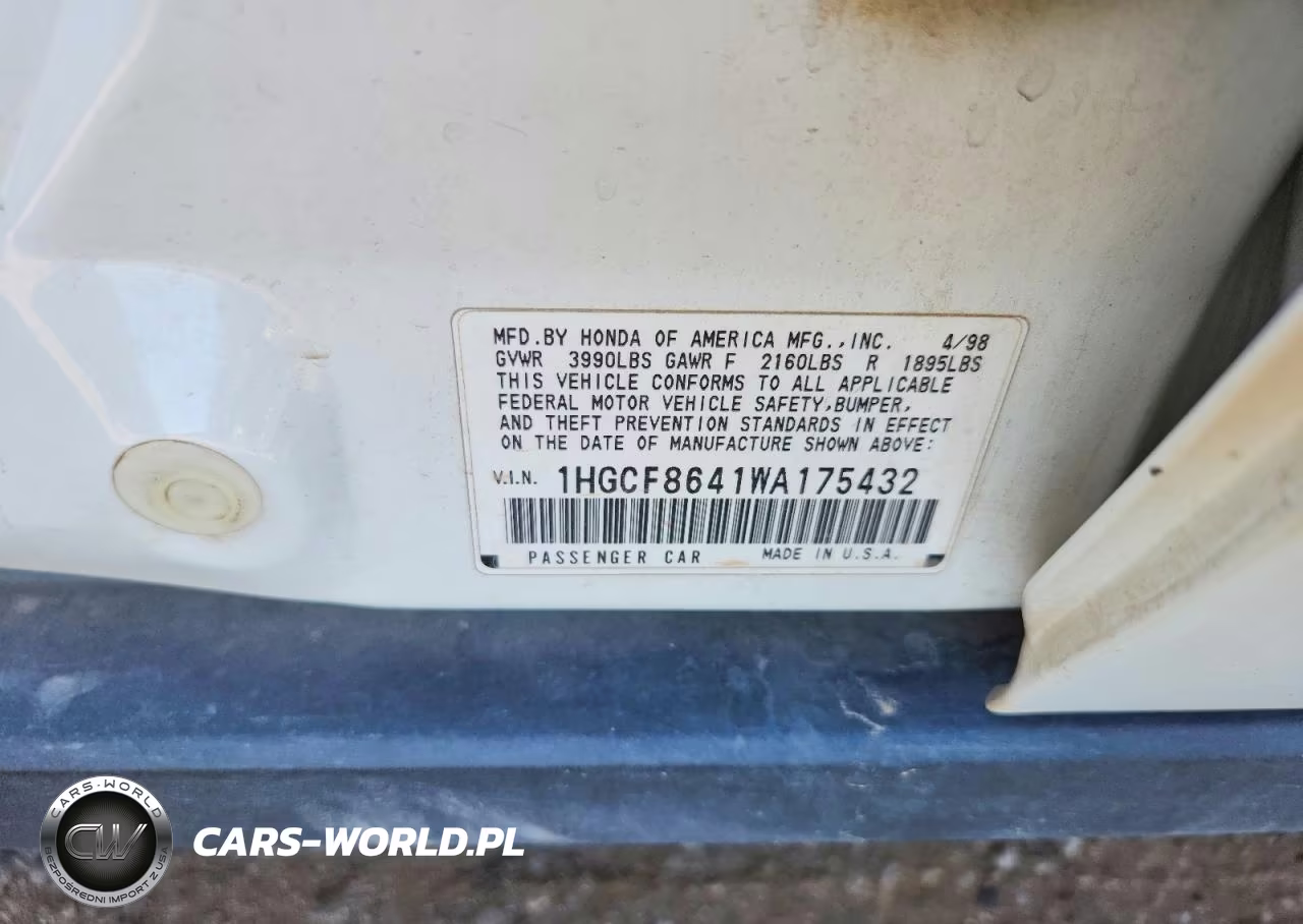 1998 Honda Accord Dx VIN:1HGCF8641WA175432 - 12
