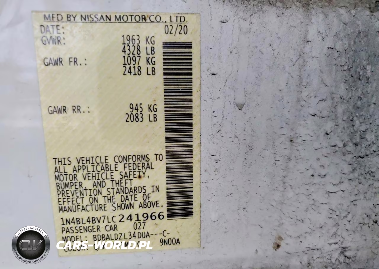 2020 Nissan Altima S VIN:1N4BL4BV7LC241966 - 13