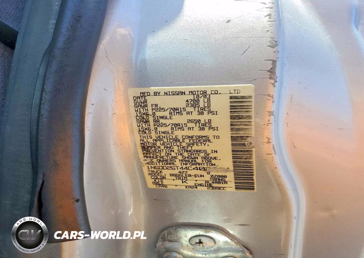 2004 Nissan Frontier King Cab Xe VIN:1N6DD26T44C402351 - 12