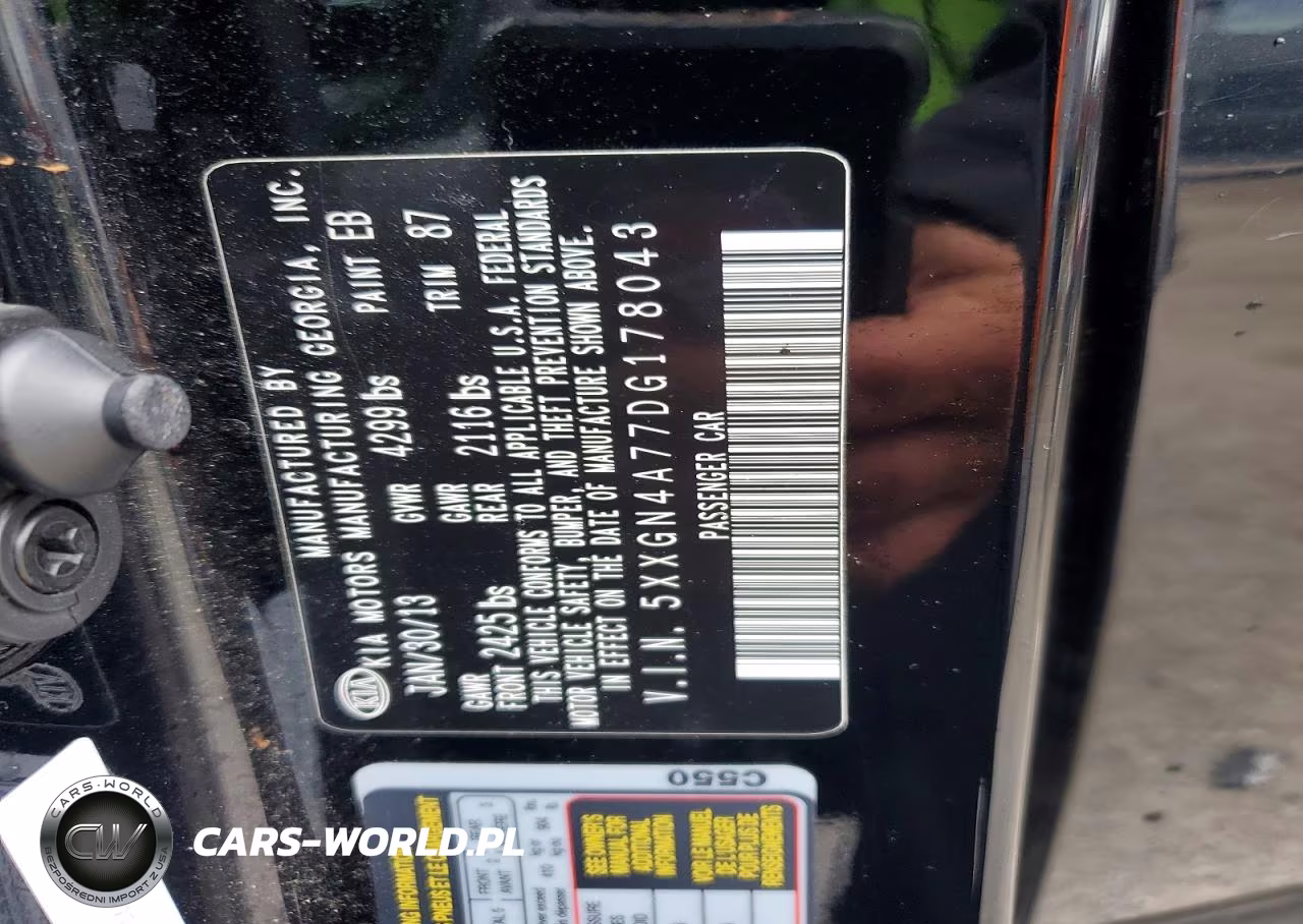 2013 Kia Optima Ex VIN:5XXGN4A77DG178043 - 12