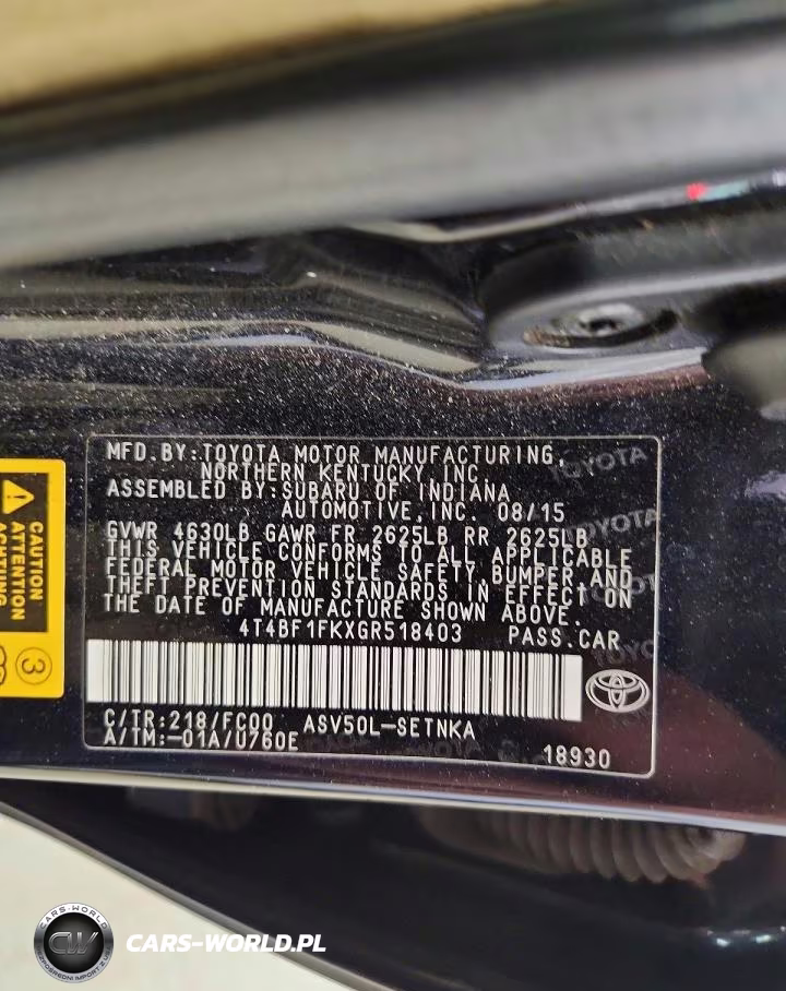 2016 Toyota Camry Le VIN:4T4BF1FKXGR518403 - 12