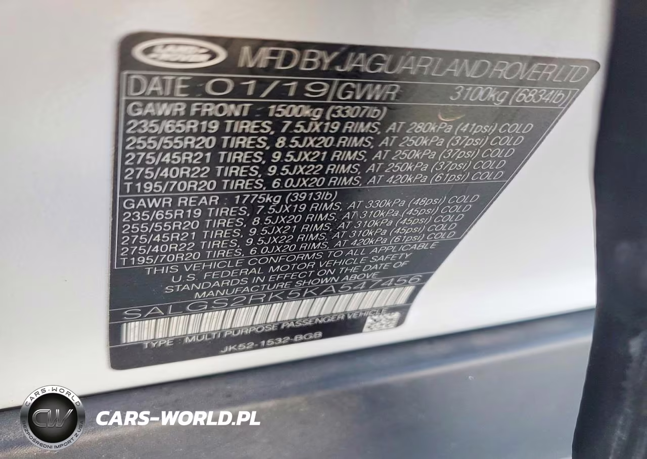 2019 Land Rover Range Rover Hse VIN:SALGS2RK5KA547456 - 13