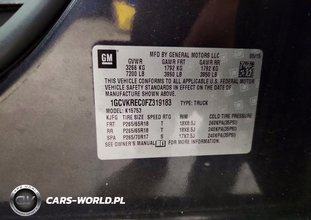 2015 Chevrolet Silverado K1500 Lt VIN:1GCVKREC0FZ319183 - 12