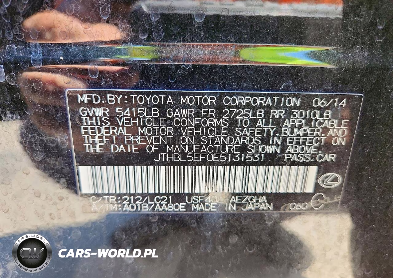 2014 Lexus Ls 460 VIN:JTHBL5EF0E5131531 - 12