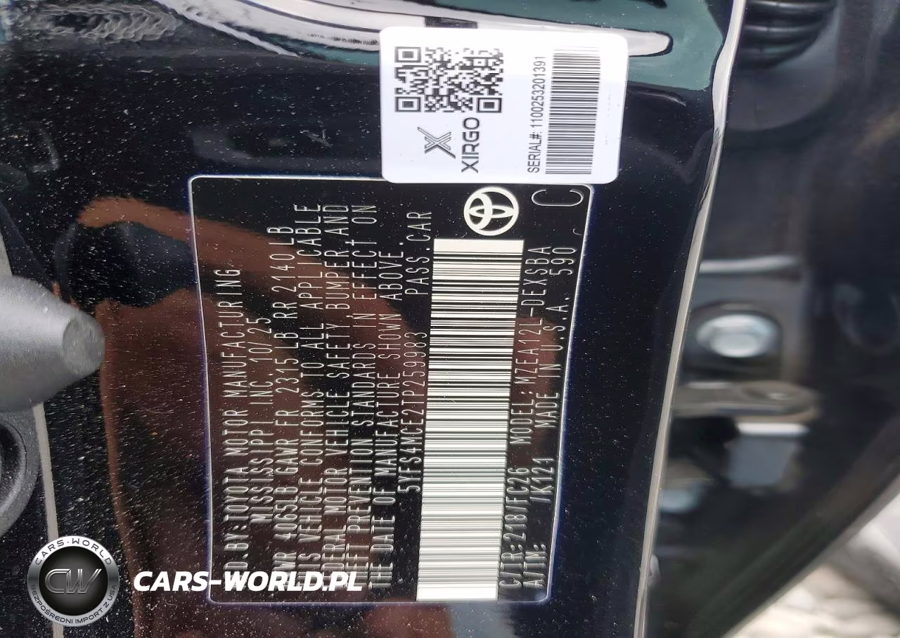 2026 Toyota Corolla Se VIN:5YFS4MCE2TP259983 - 12