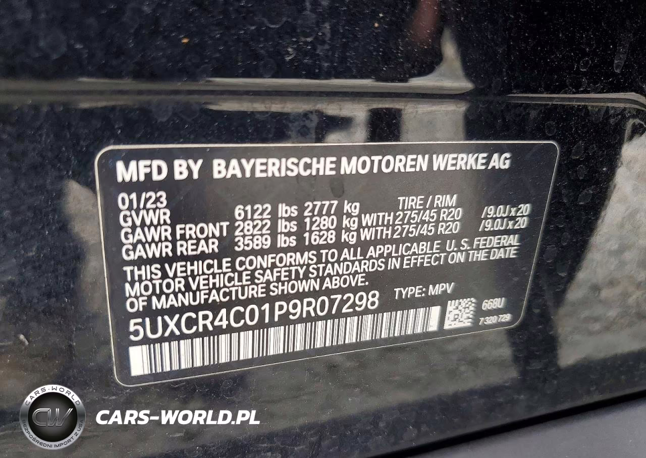 2023 BMW X5 Sdrive 40I VIN:5UXCR4C01P9R07298 - 12