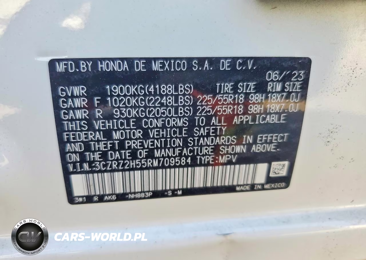 2024 Honda Hr-V Sport VIN:3CZRZ2H55RM709584 - 13