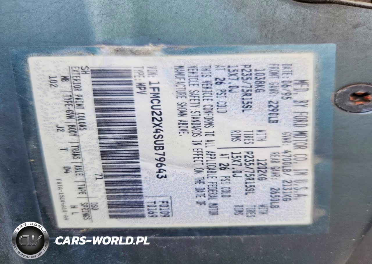 1995 Ford Explorer VIN:1FMCU22X4SUB79643 - 13