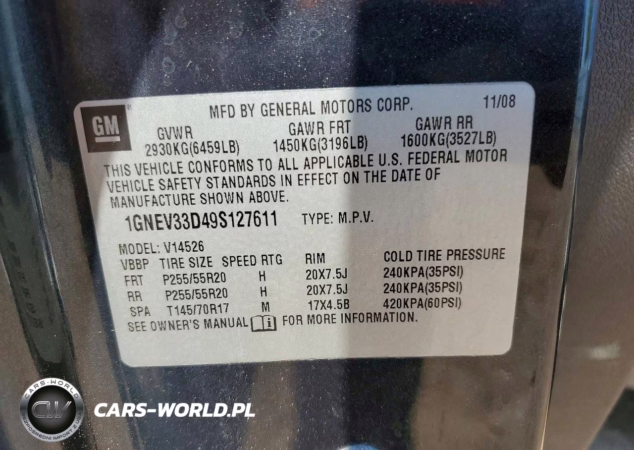 2009 Chevrolet Traverse Ltz VIN:1GNEV33D49S127611 - 13