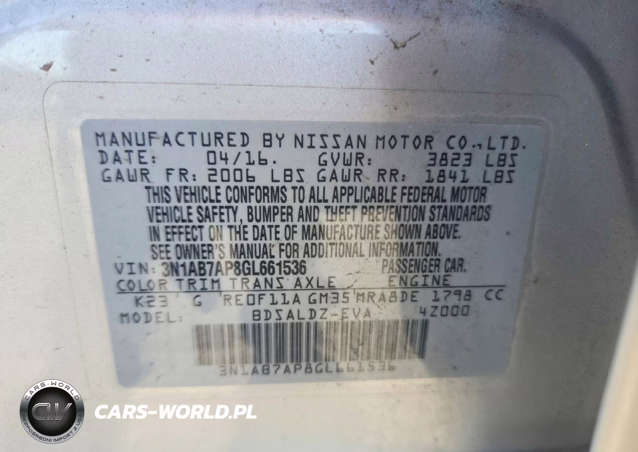 2016 Nissan Sentra Sv VIN:3N1AB7AP8GL661536 - 12