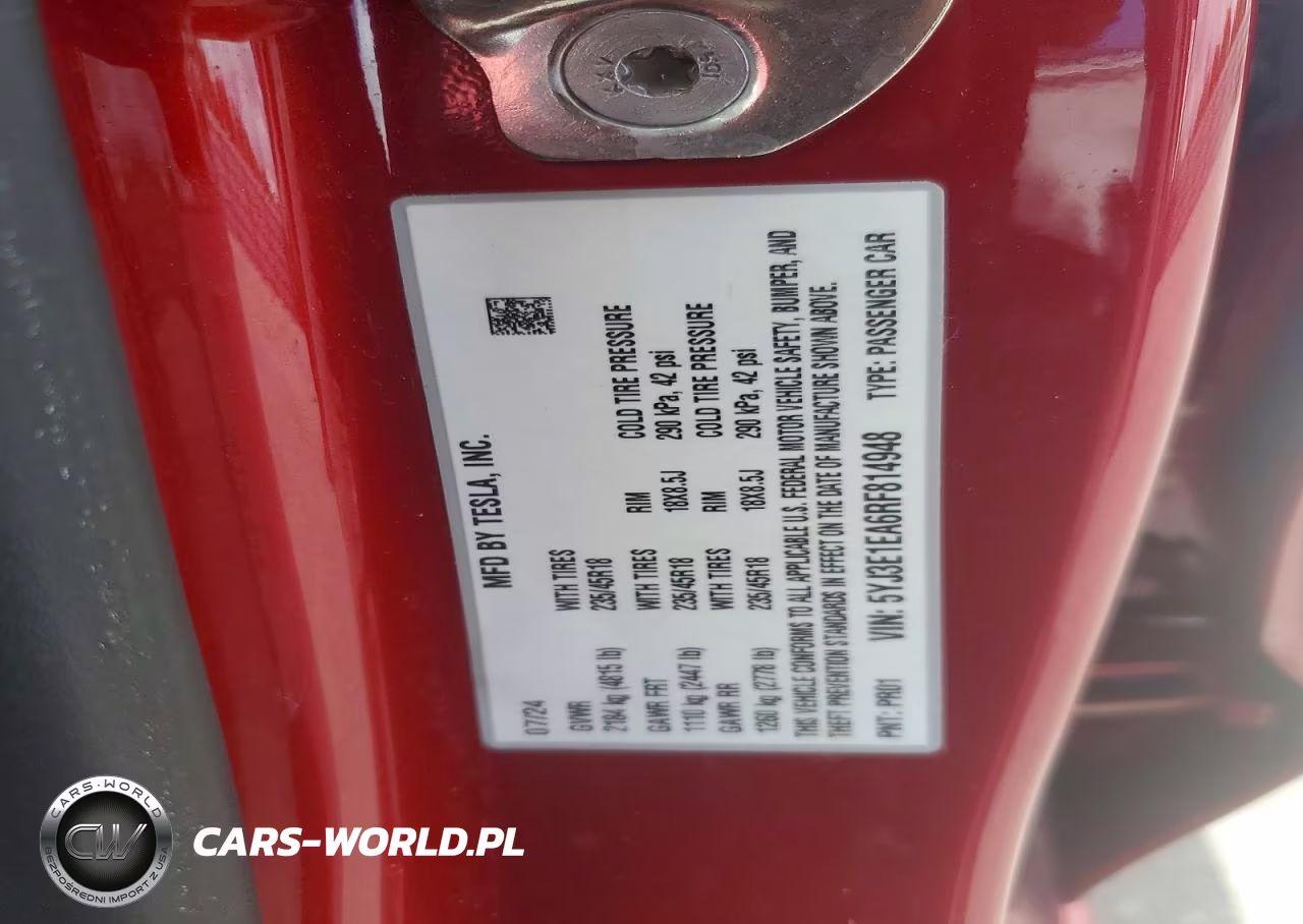 2024 Tesla Model 3 VIN:5YJ3E1EA6RF814948 - 12