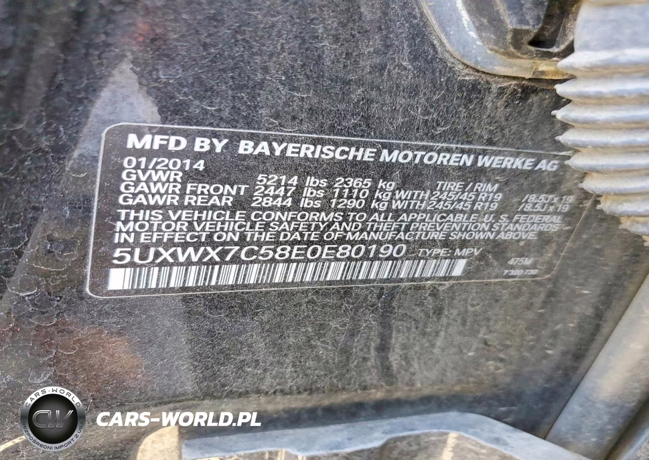 2014 BMW X3 xDrive35I VIN:5UXWX7C58E0E80190 - 13