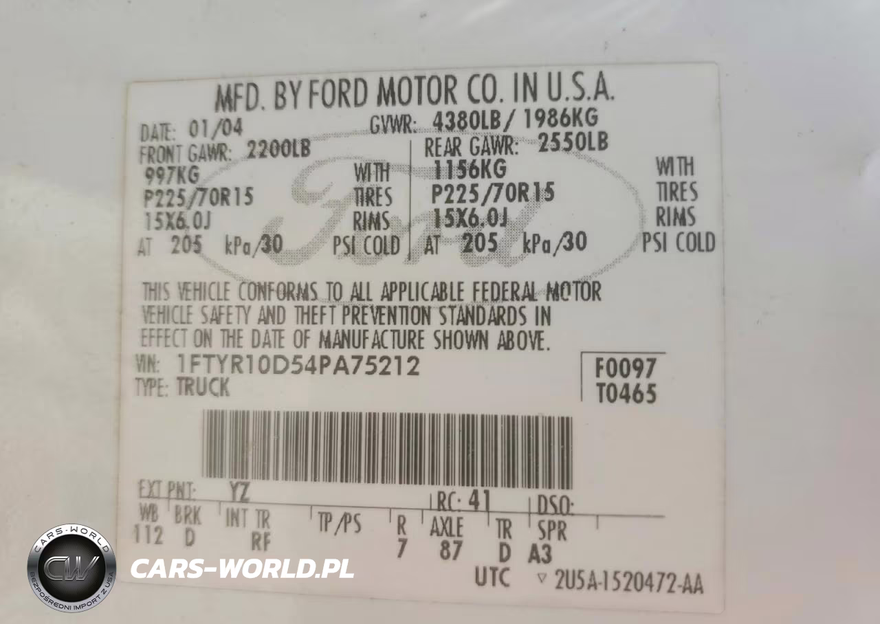 2004 Ford Ranger VIN:1FTYR10D54PA75212 - 12