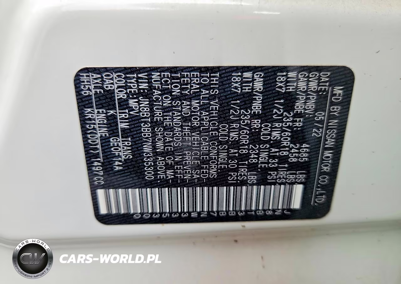 2022 Nissan Rogue Sv VIN:JN8BT3BB7NW335300 - 13
