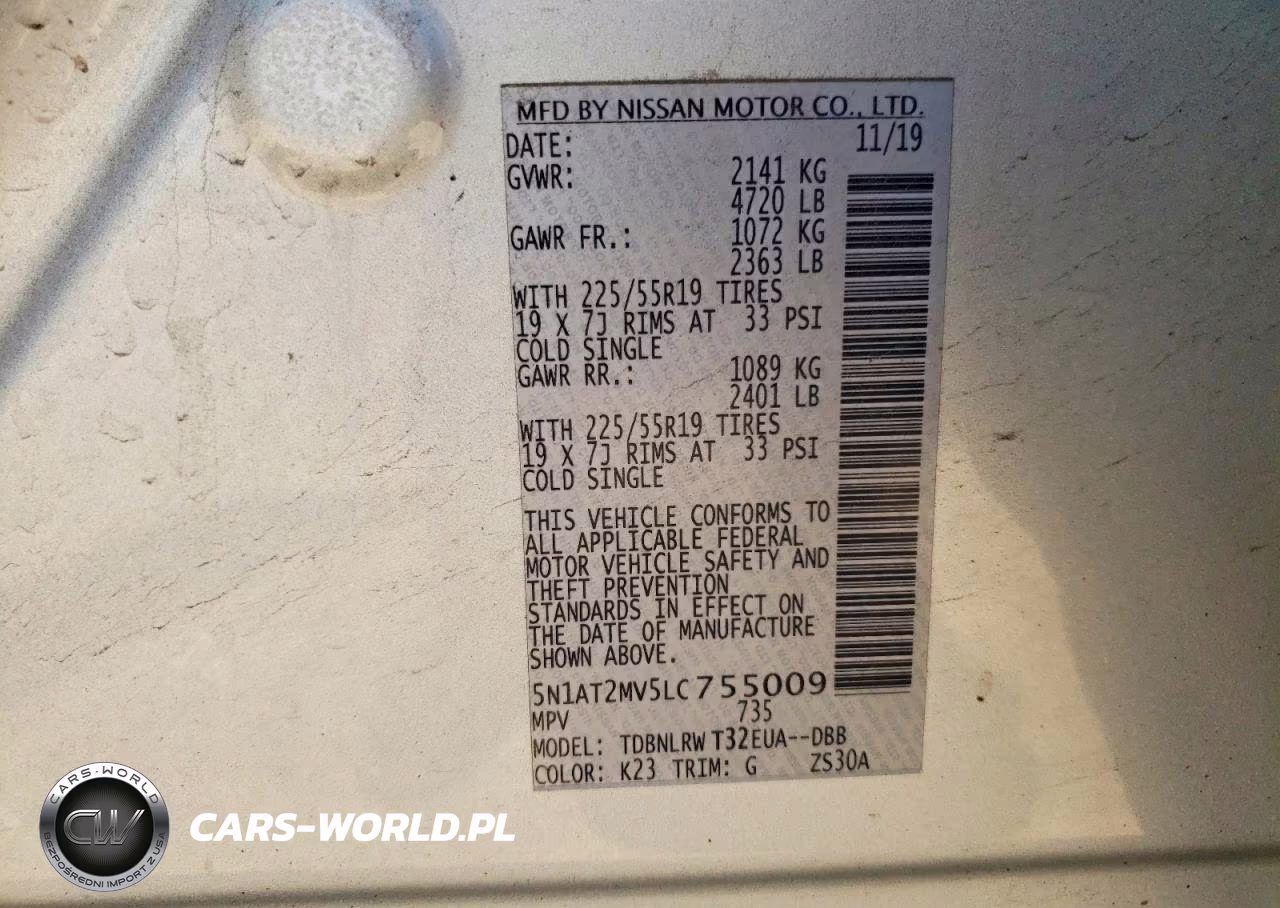 2020 Nissan Rogue Sl VIN:5N1AT2MV5LC755009 - 13