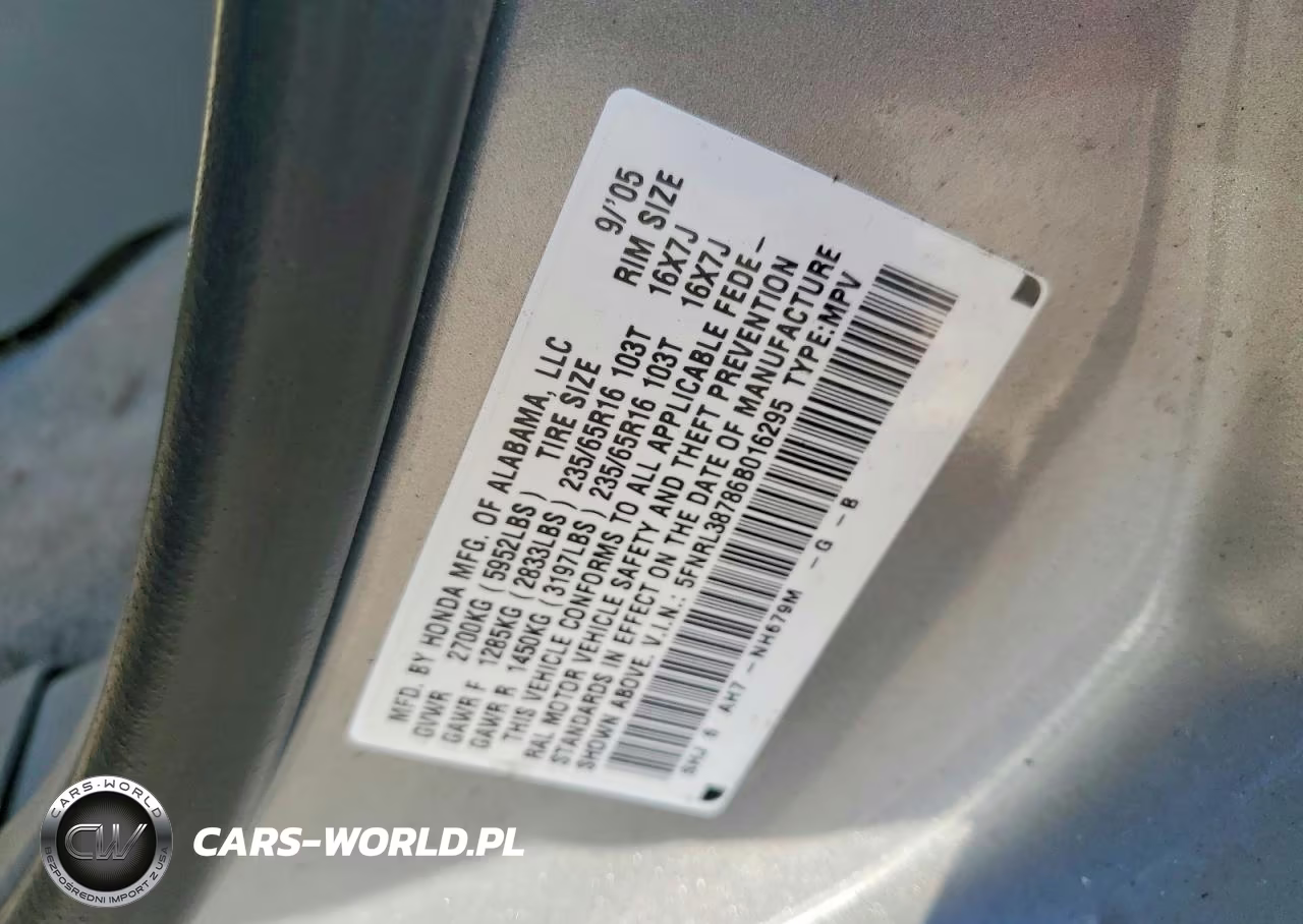 2006 Honda Odyssey Exl VIN:5FNRL38786B016295 - 13