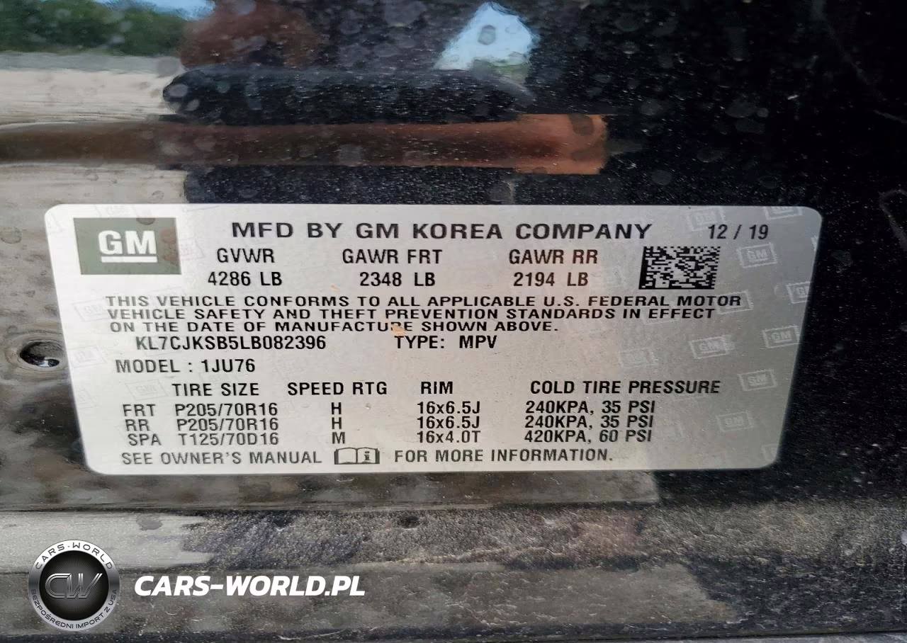 2020 Chevrolet Trax Ls VIN:KL7CJKSB5LB082396 - 12