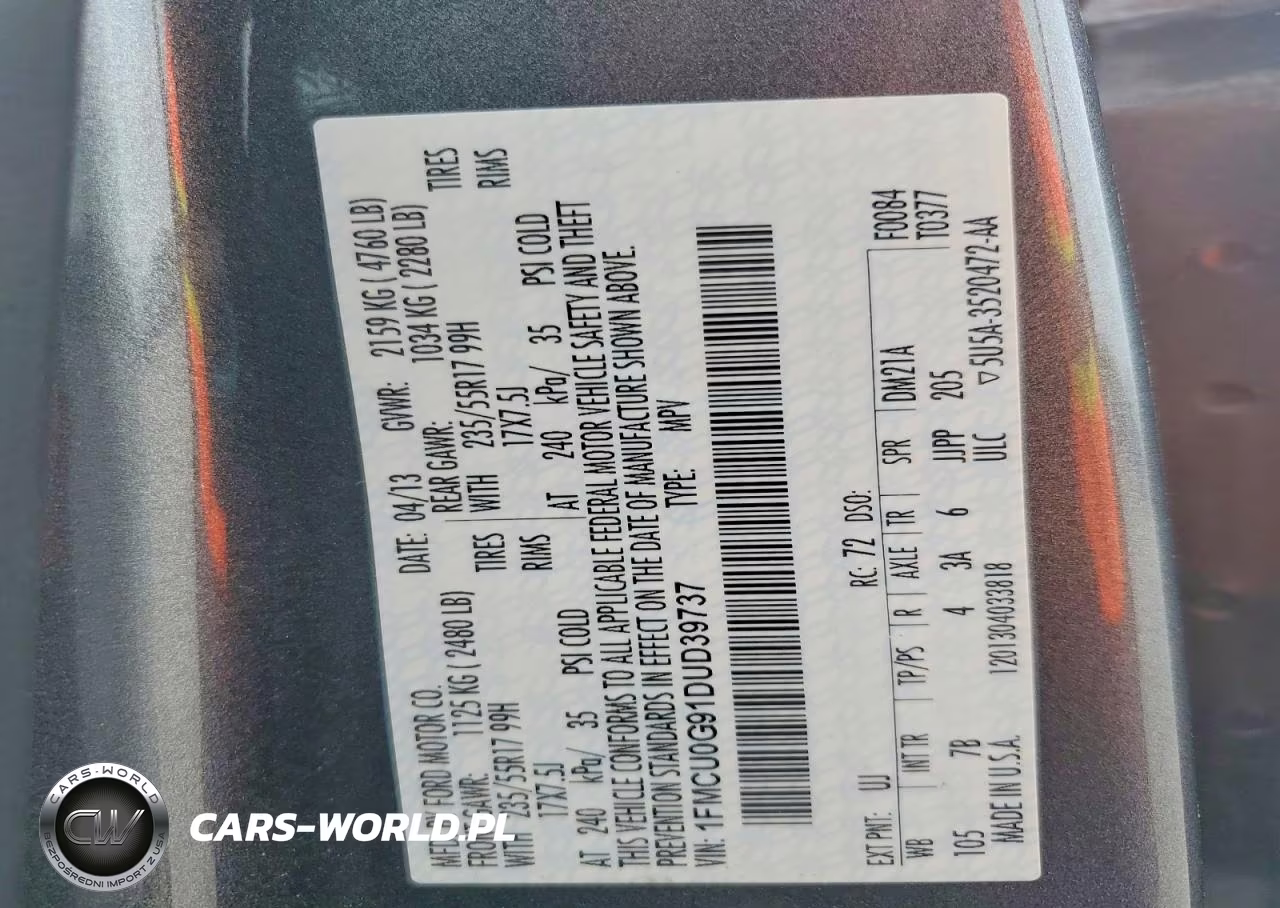 2013 Ford Escape Se VIN:1FMCU0G91DUD39737 - 13