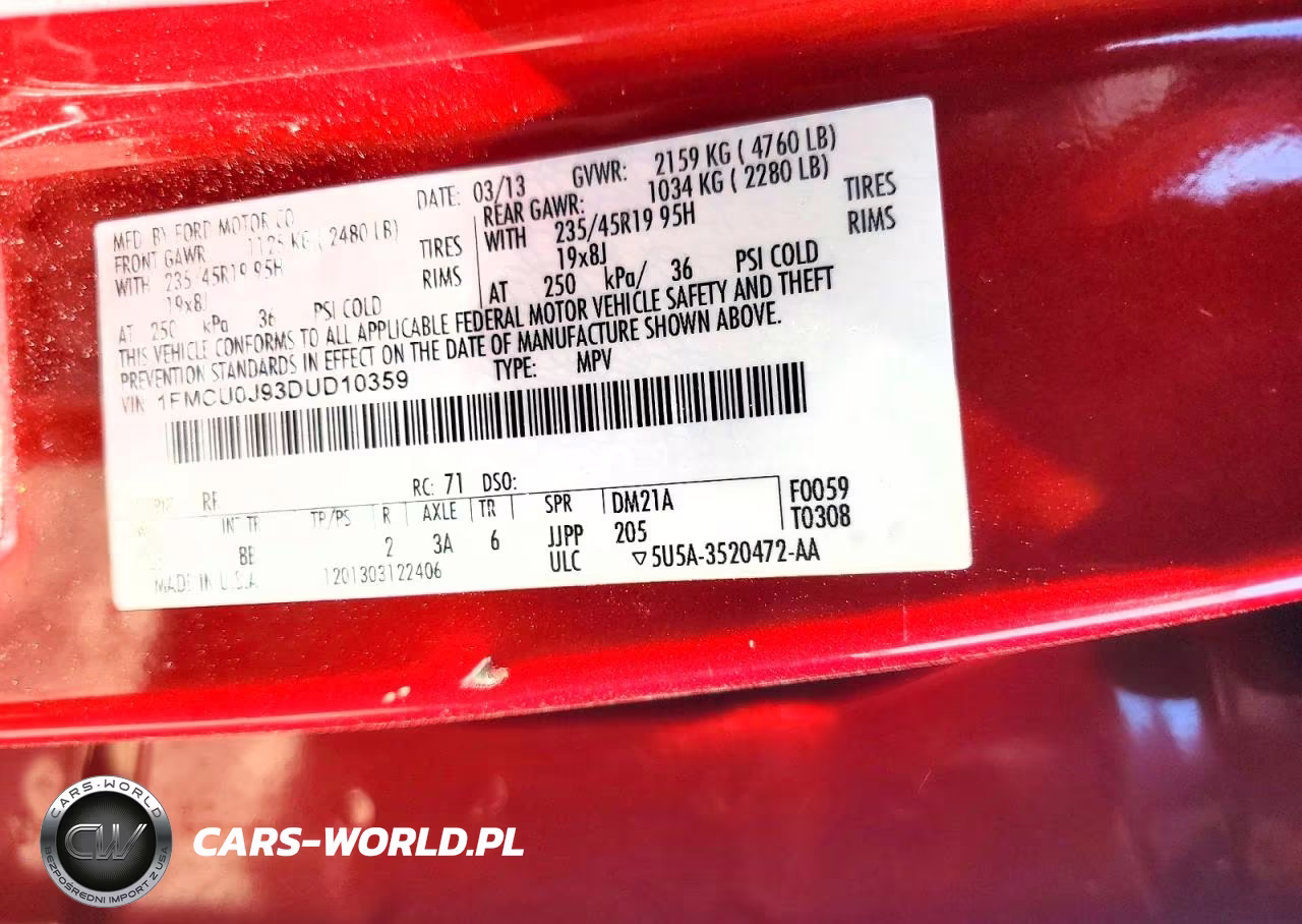 2013 Ford Escape Titanium VIN:1FMCU0J93DUD10359 - 13