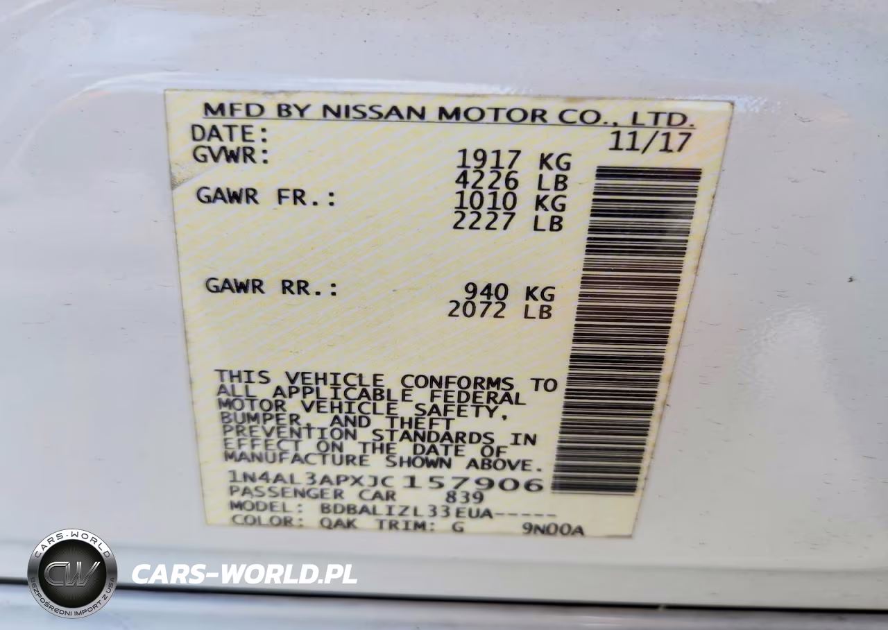 2018 Nissan Altima 2.5 Sv VIN:1N4AL3APXJC157906 - 12