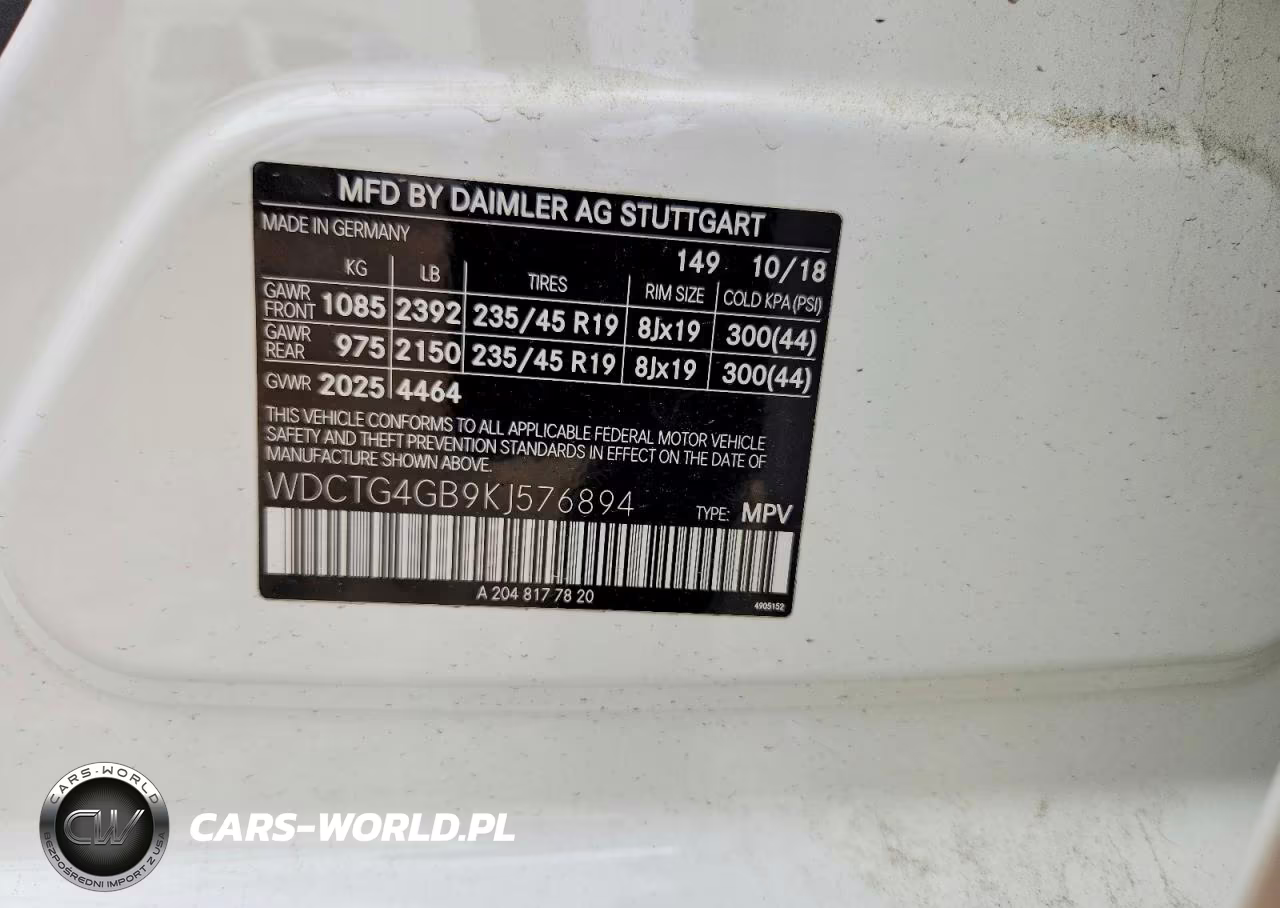 2019 Mercedes-Benz Gla 250 4Matic VIN:WDCTG4GB9KJ576894 - 12