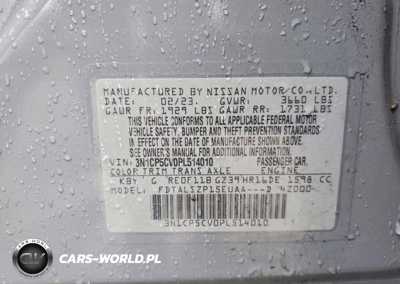 2023 Nissan Kicks Sv VIN:3N1CP5CV0PL514010 - 12